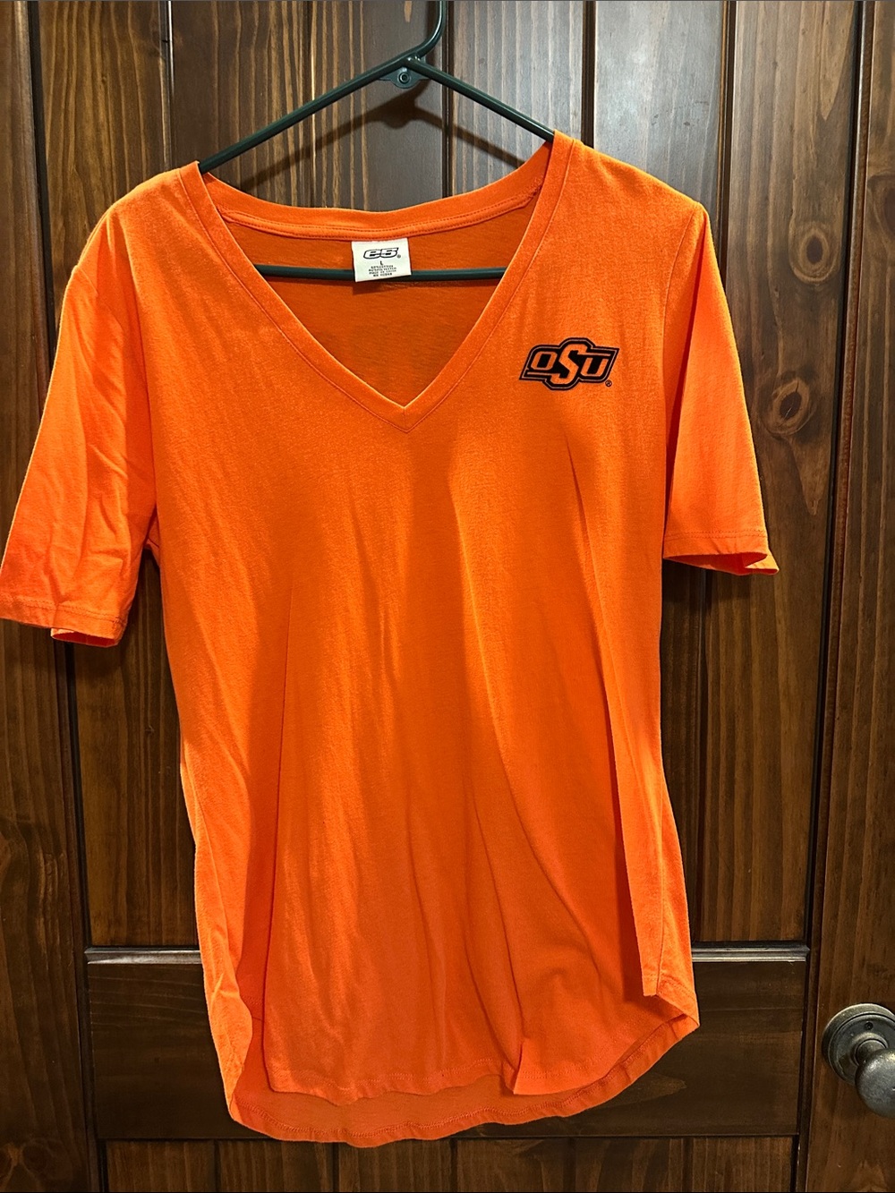 OSU Women's V-Neck Tee in Bright Orange